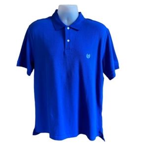 CHAPS Men's Shirt Polo Golf Cotton Short Sleeves Blue Large